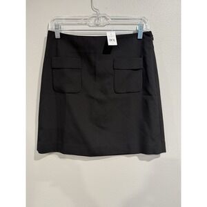 Loft Black Skirt NWT 2 Pockets on front  Size 2